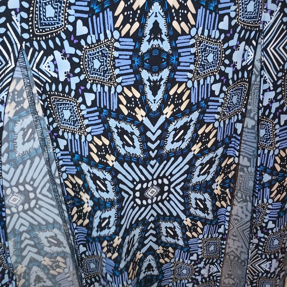 London Times Blue Aztec Print Sleeveless Maxi Dress - Picture 2 of 8